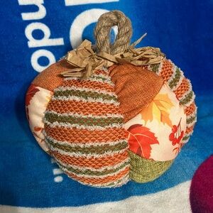 Patchwork plush pumpkin 8”